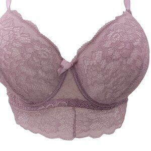 Body Culture Bra Purple 42D 42 D Lace Band Molded Lined Cups Underwire